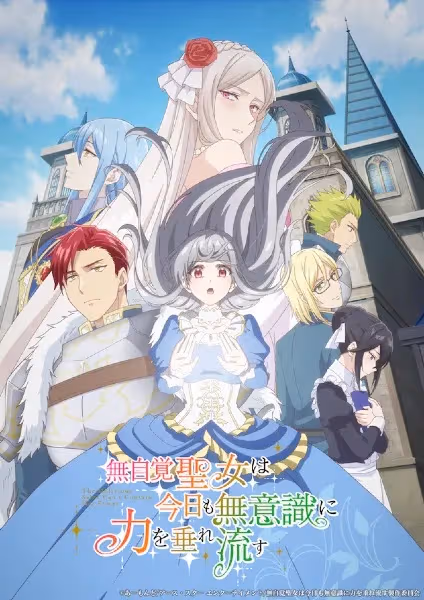 Poster Mujikaku Seijo wa Kyou mo Muishiki ni Chikara wo Tare Nagasu Episode 12 Sub Indo